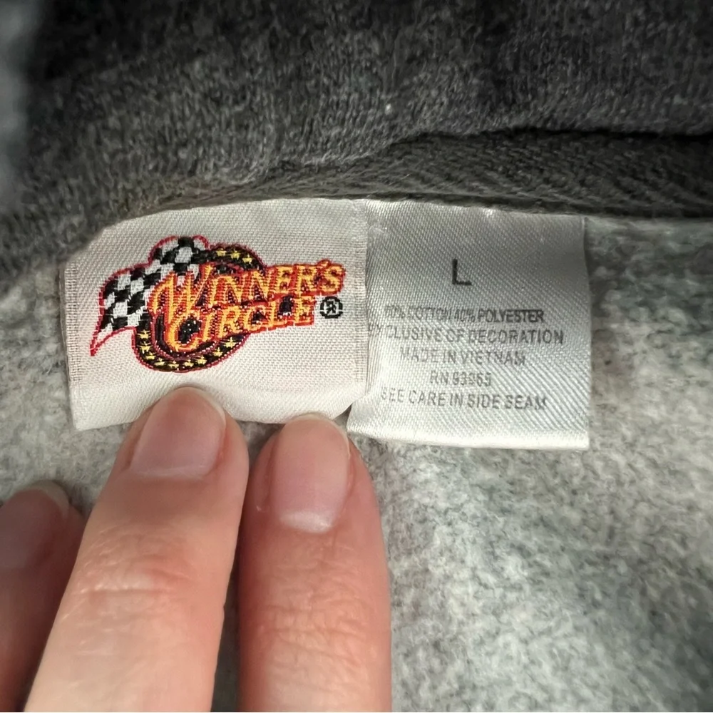 ⭐️SOLD⭐️ Winner's Circle Grey Dale Earnhardt Nascar Pullover Hoodie Men's Size L - Picture 4 of 5